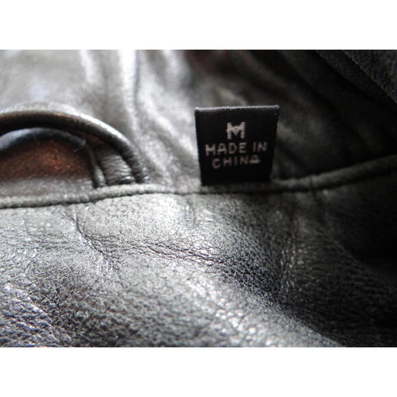 Men's Black Leather Jacket Medium - Picture 3 of 7